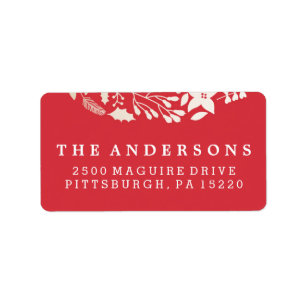 Festive Sparkling Florals Holiday Address Labels