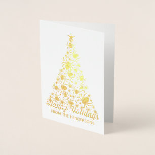 Festive Spider Holiday Tree Foil Card