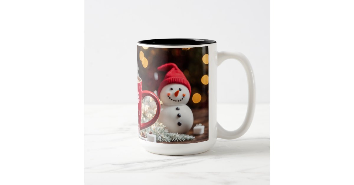 Festive Spirit Mug: Sip in the Magic of Christmas Two-Tone Coffee Mug  Zazzle