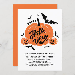 Festive Spooky Pumpkins Halloween Party Invitation