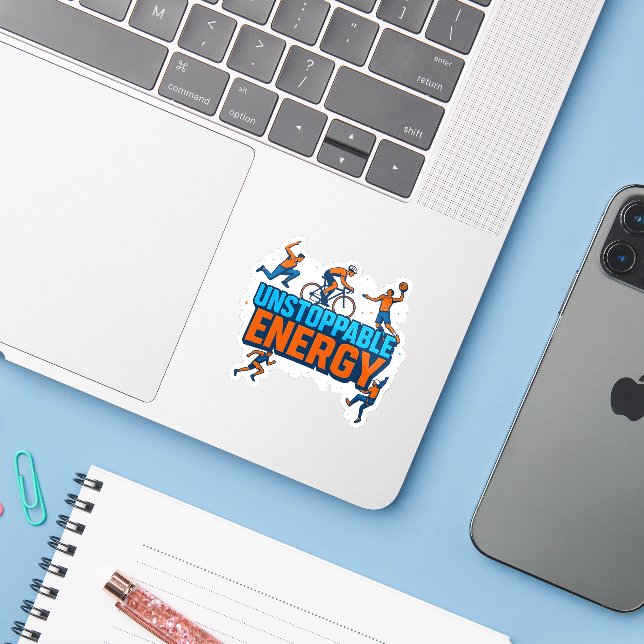 Festive Sports Motivation – Laptop Sticker (Laptop w/ iPhone)