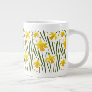 Festive Spring Yellow Daffodils Large Coffee Mug