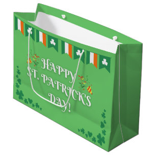 Festive St. Patrick's Day Green Large Gift Bag