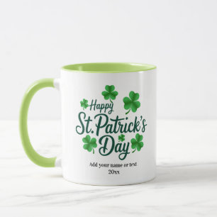 Festive St. Patrick's Day with Shamrock Border Mug