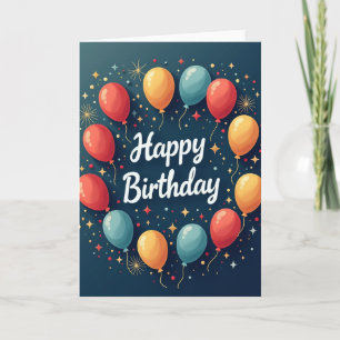 Festive Star Birthday Card