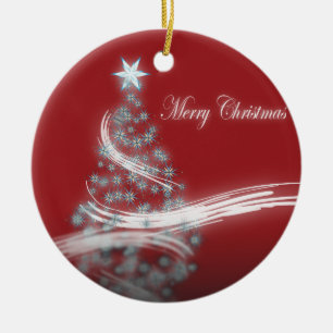 Festive Star Chic Christmas Evergreen Ceramic Tree Decoration