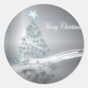 Festive Star Chic Christmas Evergreen Classic Round Sticker