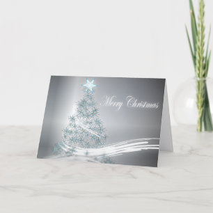 Festive Star Chic Christmas Evergreen Holiday Card