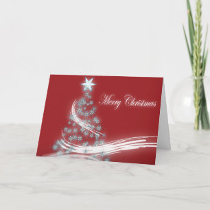 Festive Star Chic Christmas Evergreen Holiday Card