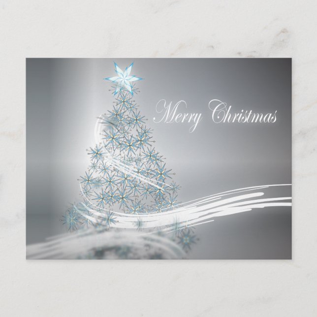 Festive Star Chic Christmas Evergreen Holiday Postcard (Front)