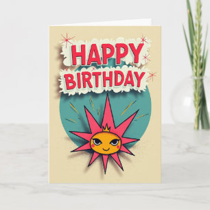 Festive Starburst Birthday Card