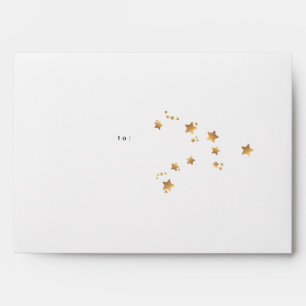 Festive Starry Address Elegant Christmas Holiday Envelope