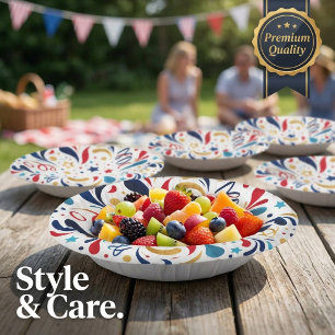Festive Stars and Confetti Party Paper Bowls Plate