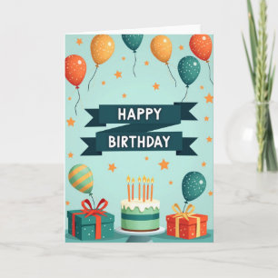 Festive Stars Birthday Card