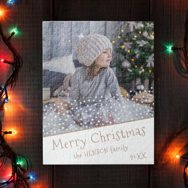 Festive Stars Christmas Family Keepsake Photo Jigsaw Puzzle (Creator Uploaded)