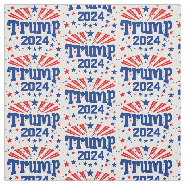 Festive Stars Donald Trump 2024 Womens Girls Fabric (Swatch)