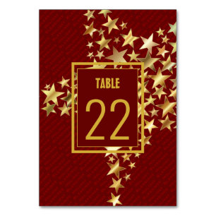 FESTIVE STARS Holiday Blessings Customisable Red Table Number
