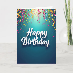 Festive Streamer Birthday Card