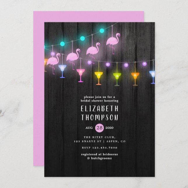 Festive String Lights Fiesta Bridal Shower Invitation (Front/Back)