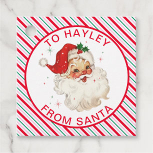 Festive Stripe From Santa Gift Favour Tags