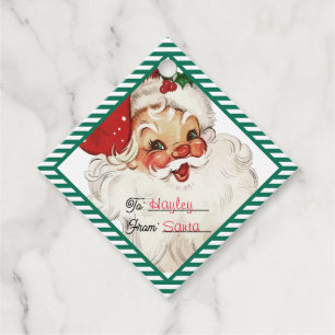 Festive Stripe Green From Santa Gift Favour Tags