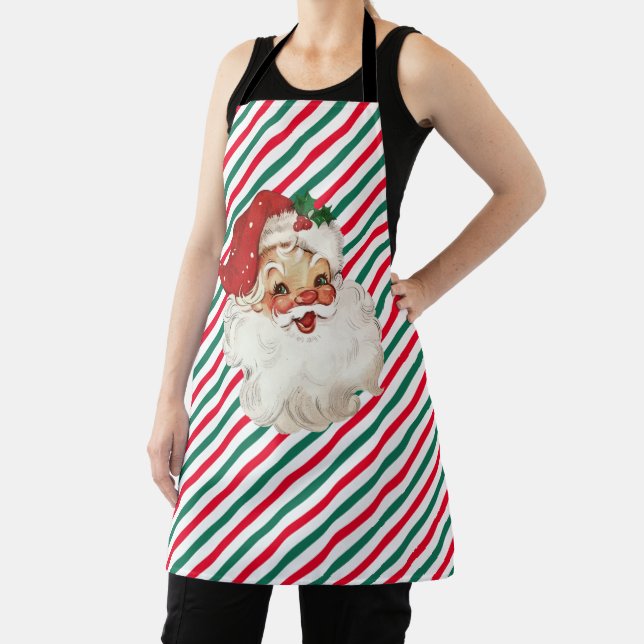 Festive Stripe Red Green From Santa Gift Apron (Insitu)