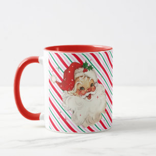 Festive Stripe Retro Santa Mug