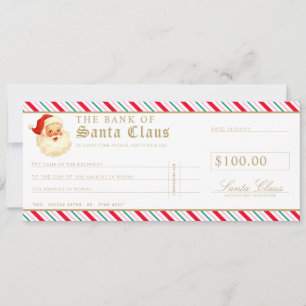 Festive Stripe Santa Cheque Gift Voucher Card