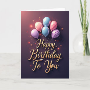 Festive Striped Balloons Card