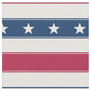 Festive Stripes & Stars (medium scale horizontal) Fabric