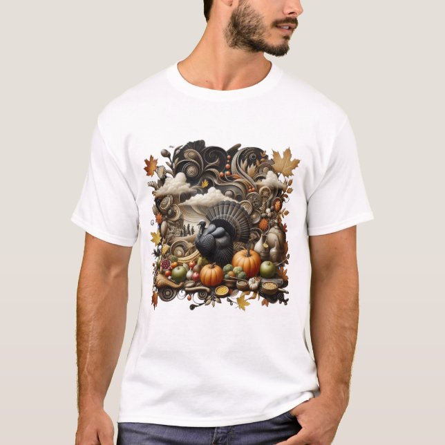 Festive & Stylish Thanksgiving T-Shirt  (Front)