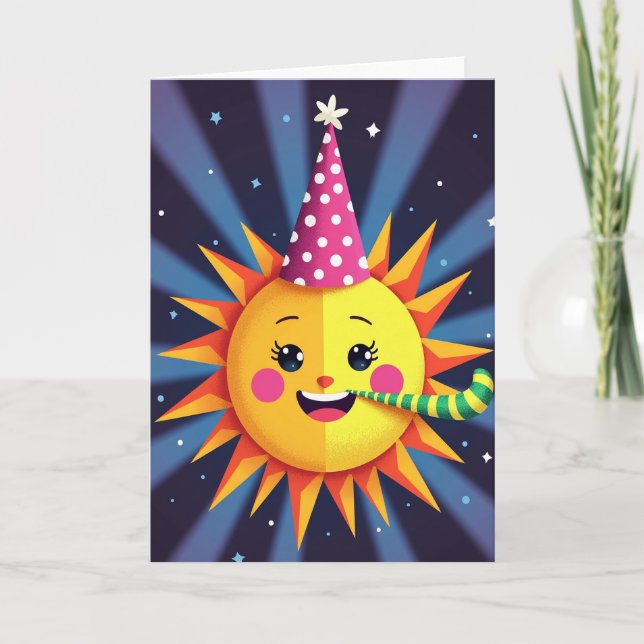 Festive Sun Birthday Card (Front)
