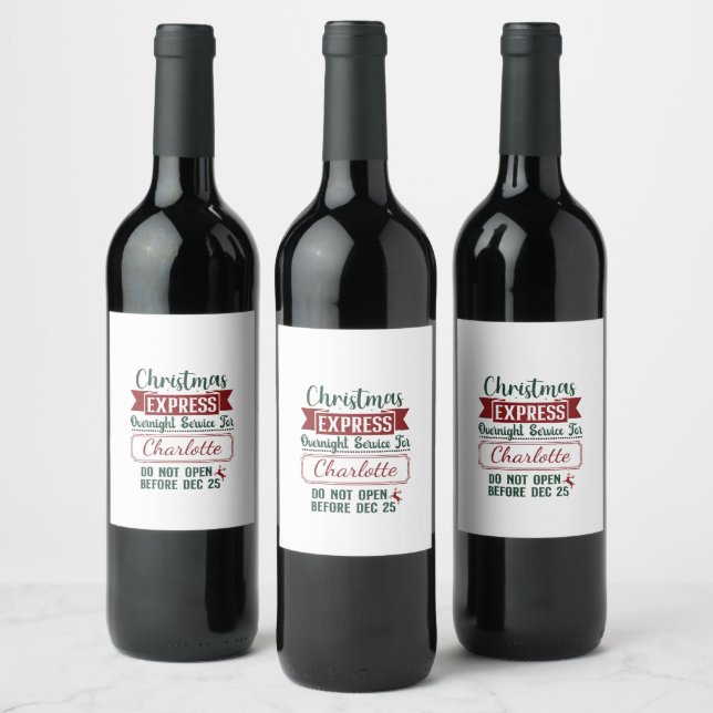 Festive surprise delivery sign wine label (Bottles)