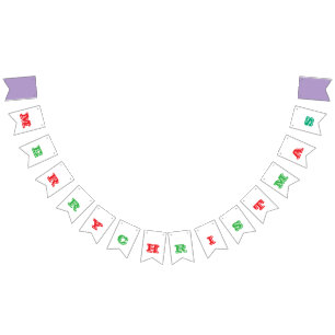 Festive Swallow Tail Bunting Flags Merry Christmas