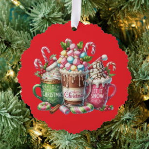 Festive Sweets & Cozy Drinks:  Tree Decoration Card