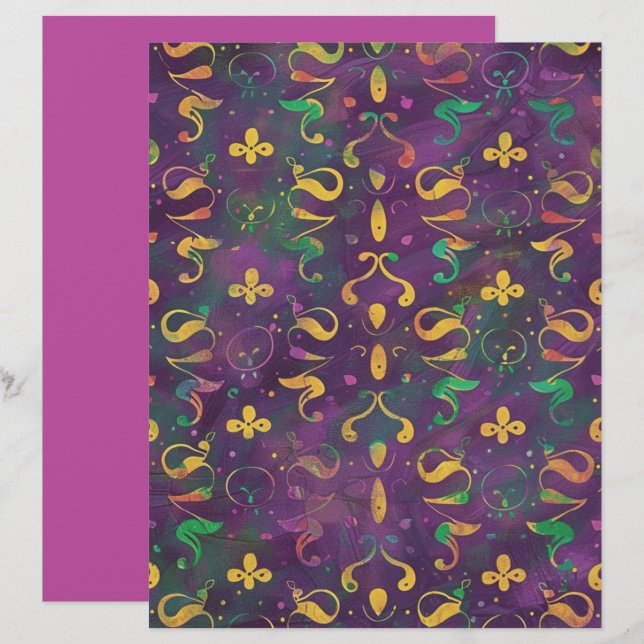 Festive Swirls Scrapbook Paper (Front/Back)
