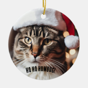 Festive Tabby Ceramic Tree Decoration