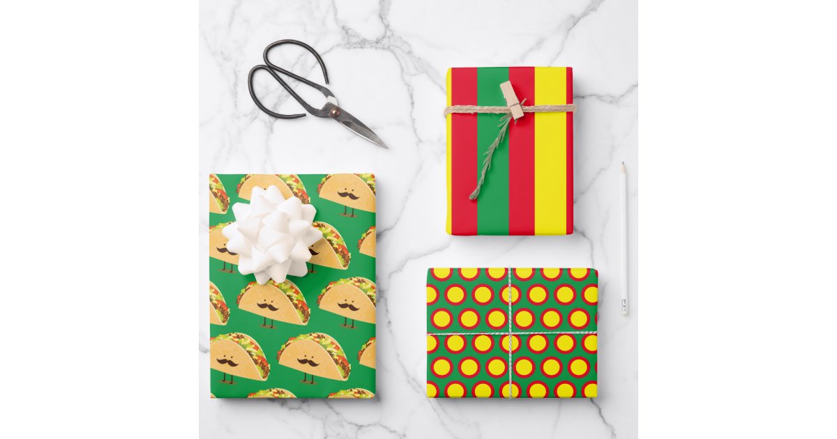 Festive Taco Wrapping Paper Set Zazzle