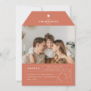 Festive Tag Flat Holiday Card