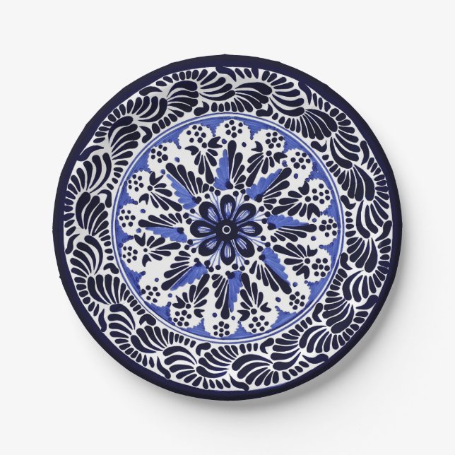 Festive Talavera Cuatro Paper Plate (Front)