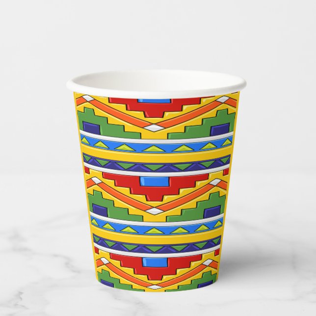 Festive Talavera Pattern  Paper Cups (Front)