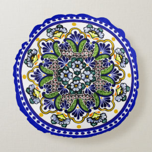 Festive Talavera Siete Round Cushion