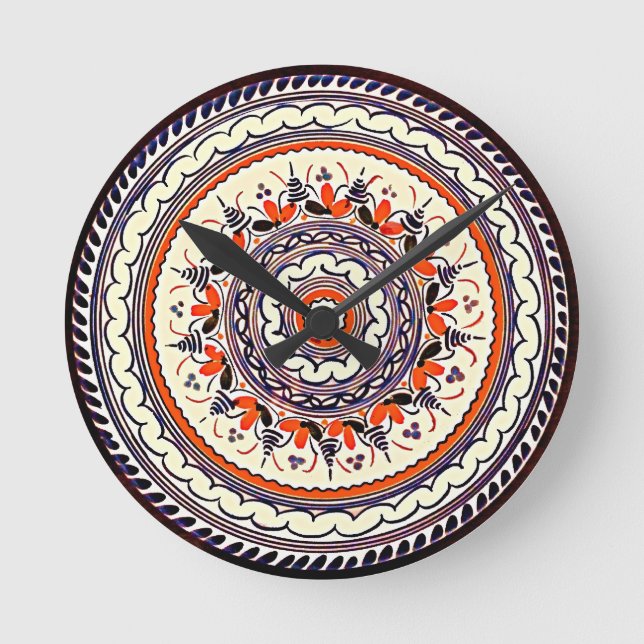 Festive Talavera Uno Round Clock (Front)