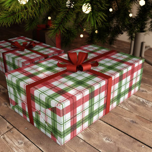 Festive Tartan Plaid Chequered Christmas Wrapping Paper