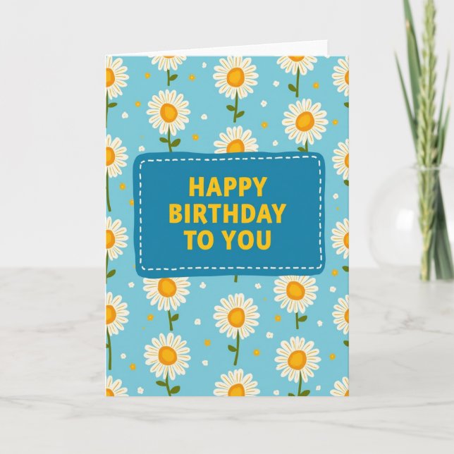 Festive Teal Birthday Card (Front)