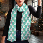 Festive Teal Snowman Pattern Winter Holiday Scarf<br><div class="desc">Embrace the holiday spirit with this charming light teal winter scarf featuring an adorable snowman pattern. Perfect for adding a playful yet festive touch to your seasonal wardrobe, this design showcases cheerful snowmen against a vibrant teal background. Whether you’re dressing up for a holiday gathering or gifting it to a...</div>