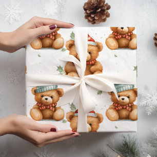Festive Teddy Bears Wrapping Paper