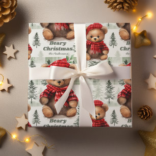 Festive Teddy Bears Wrapping Paper
