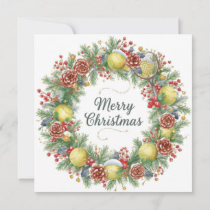 Festive Tennis Wreath for Christmas Holiday Card