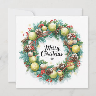 Festive Tennis Wreath for Christmas Holiday Card